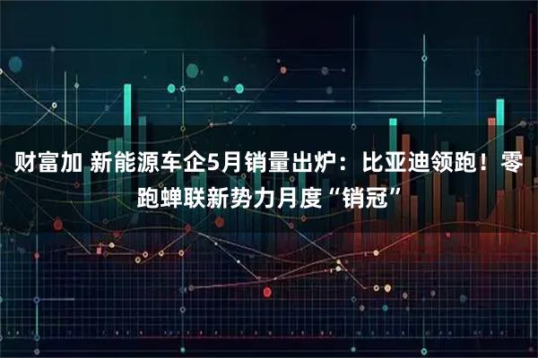 财富加 新能源车企5月销量出炉：比亚迪领跑！零跑蝉联新势力月度“销冠”